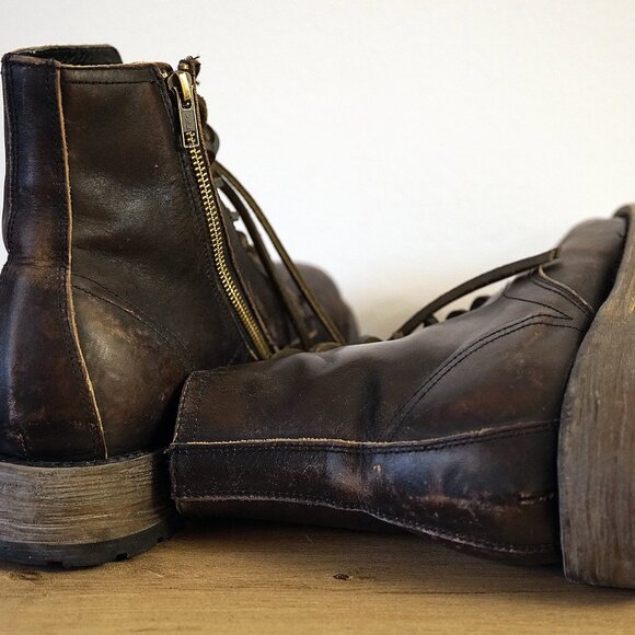 Freebird by Steven PENDLETON Men's Black Distressed Military Boots 12 US - Picture 15 of 16